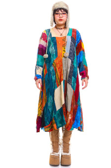 Vintage 90's Patchwork Longsleeve Dress
