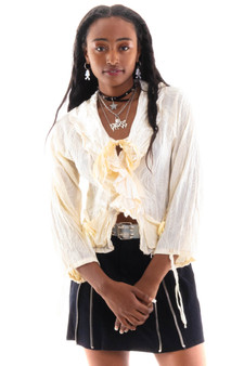 Vintage 90's Romantic Embroidered Button Blouse