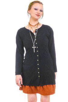 Vintage Y2K Embroidered Button Up Long-Sleeve Shirt