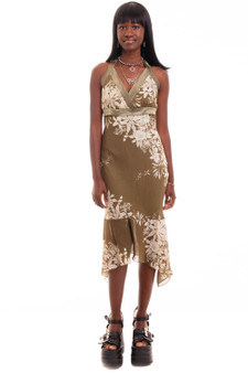 Vintage Y2K Charlotte Russe Green Fairy Maxi Dress