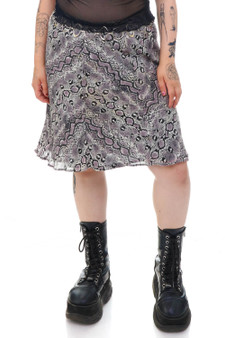 Vintage Y2K Silver Snake Midi Skirt