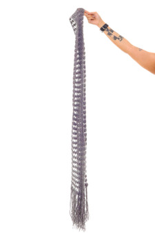 Vintage Y2K Whimsical Grey Knit Scarf