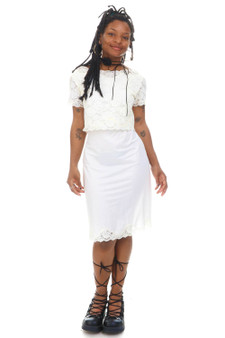 Vintage 90's Angelic Lace Dress - S