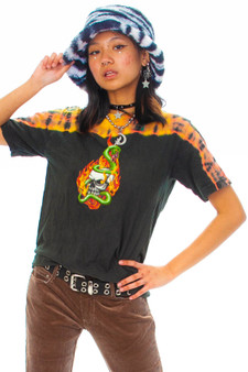 Vintage 90's Glitter Skull & Snake Graphic T-Shirt