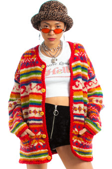 Vintage 90's Rainbow Stripe Sweater 1