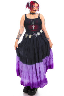 Vintage Y2K Weves Cotton Drawstring Dipped Maxi Skirt