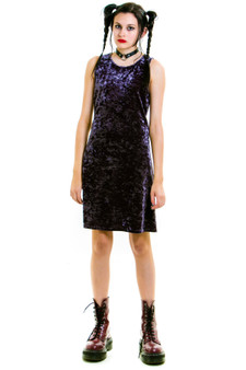 Vintage 90's Purple Parallelogram Velvet Dress