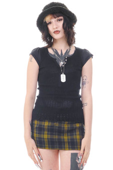 Vintage Y2K BCBG Black Ribbed Knit Top