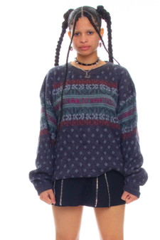 Vintage 90's Grandpa Cozy Pattern Sweater