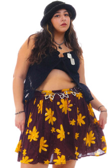 Vintage 90's Daisy Brown Drawstring Skirt