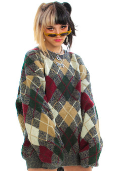 Vintage 80's Windridge Argyle Sweater