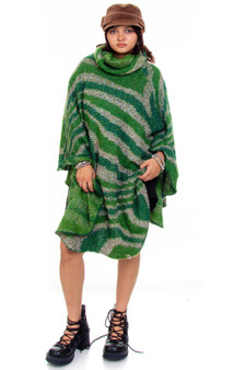 Vintage 80's Wool Mohair Green Missoni Sport Poncho