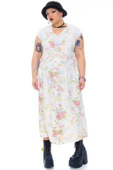 Vintage 90's Truly Yours Floral Sleeveless Maxi Dress