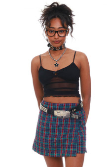 Vintage 90's Plaid NoBo Wrap Skort