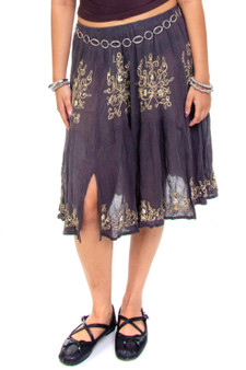 Vintage 90's Faded Grey Fairy Embroidered Skirt 1