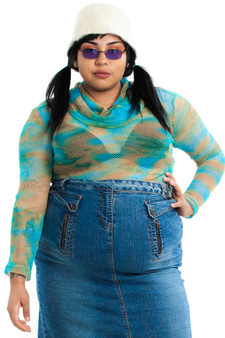 Vintage 90's Waterworld Space Dyed Fishnet Top