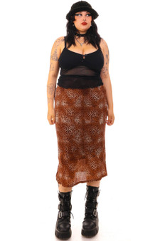 Vintage 90's Double Layer Stretchy Leopard Maxi Skirt