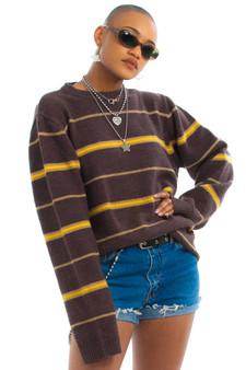 Vintage Y2K Mustard Stripe Pullover
