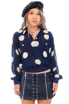 Vintage 90's Liz Clairborne Polka Dot Blouse