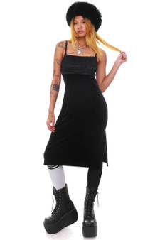 Vintage 90's Michelle Little Velvet Black Dress