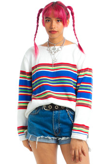 Vintage Y2K Rainbow Stripe Sweater