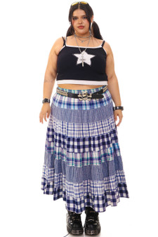 Vintage 90's Grunge Patchwork Mix Maxi Skirt 2