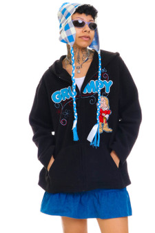 Vintage Y2K Grumpy Zip Up Hoodie