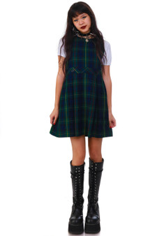 Vintage 90's Sleeveless Plaid Mini School Dress