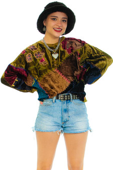Vintage 90's Silk Patchwork Pullover