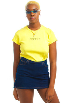 Vintage Y2K Blue Jean Baby Stretch Denim Mini Skort