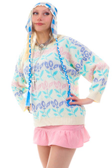 Vintage 80's Sparkly Glitter Princes Flower Sweater