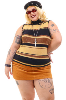 Vintage 90's Stretchy Striped Glittery Tank Top