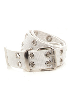 Vintage Y2K White Vegan Grommet Belt