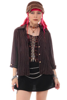 Vintage 70's Striped Collared Blouse