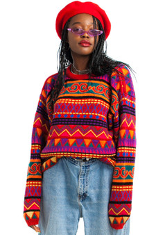 Vintage 80's Rainbow Overload Sweater