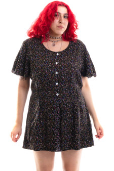 Vintage 90's Floral Button Up Baby Doll Dress