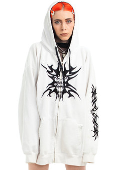 Vintage Y2K Tattoo Rorschach Hoodie
