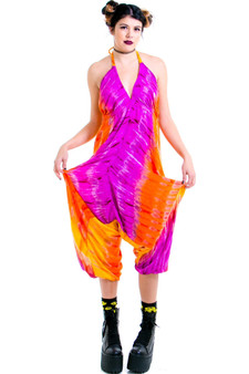 Vintage 90's Tie-Dye Beach Bum Romper