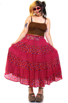 Vintage 90's Micro Floral Pleated Skirt