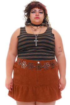 Vintage 90's Rainbow Glitter Striped Tank Top