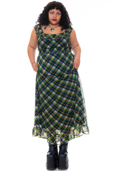 Vintage Y2K Punk Tarten Plaid Maxi Dress