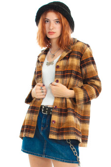 Vintage 80's Pumpkin Spice Plaid Jacket