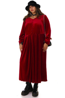 Vintage 80's Vampy Velvet Maxi Dress