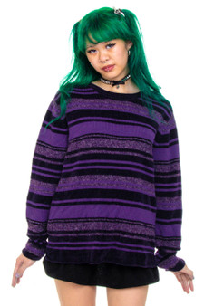 Vintage Y2K Purple Stripe Sweater