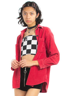 Vintage 90's Raspberry Corduroy Shacket