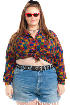 Vintage 80's Come to My Art Show Button-Front Shirt