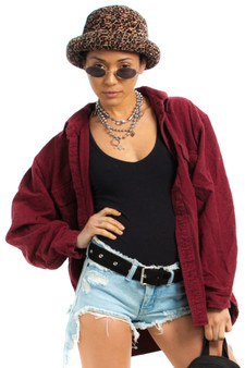 Vintage 90's Cranberry Flannel Shacket