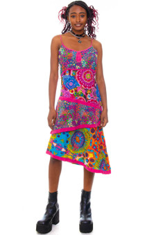 Vintage Y2K Namaste Floral Tiered Patchwork Dress