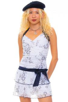 Vintage Y2K Glitter Halter Shiny Polka Dot Mini Dress