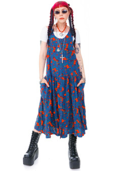 Vintage 90's Doll Floral Button Tank Dress